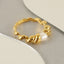 18K Gold Plated Stainless Steel Irregular Pearl Spiral Design Ring