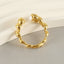 18K Gold Plated Stainless Steel Irregular Pearl Spiral Design Ring