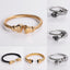 18K Gold Plated Stainless Steel Geometric Pearl Bangle & Men's Open Fist Boxing Gloves Cable Bracelet