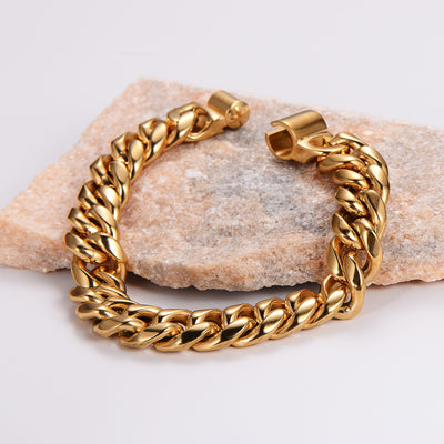 18K Gold Plated Stainless Steel Cuban Link Bracelet