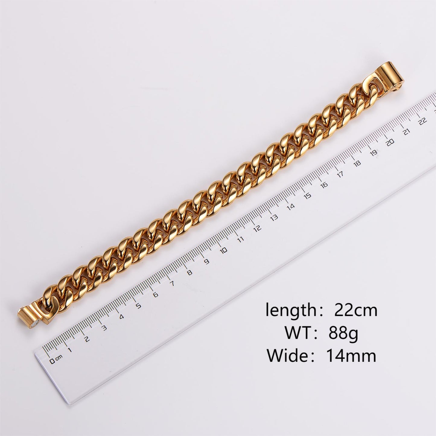 18K Gold Plated Stainless Steel Cuban Link Bracelet