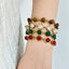 18K Gold Plated Stainless Steel Agate and Tigereye Bohemian Beaded Bracelet