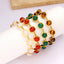 18K Gold Plated Stainless Steel Agate and Tigereye Bohemian Beaded Bracelet