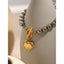 18K Gold Plated Heart Shape Bracelet and Retro Classic Love Necklace Set