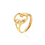 18K Gold Plated Abstract Face Adjustable Stainless Steel Ring