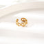 18K Gold Plated Stainless Steel Open Ring with C-Shape Design
