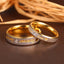 18K Gold Plated Stainless Steel Heart Inlay Gemstone Couple Rings