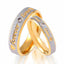 18K Gold Plated Stainless Steel Heart Inlay Gemstone Couple Rings