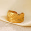 18K Gold Plated Stainless Steel Adjustable Feather Ring