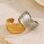 18K Gold Plated Stainless Steel Adjustable Feather Ring