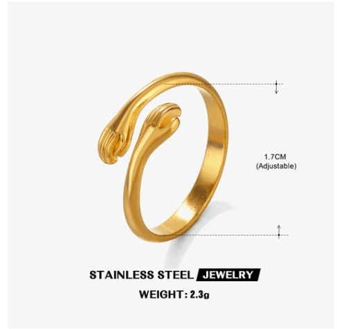 18K Gold Plated Stainless Steel Minimalist Open Ring