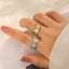 18K Gold Plated Irregular Open Adjustable Stainless Steel Ring