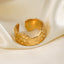 18K Gold Plated Irregular Open Adjustable Stainless Steel Ring