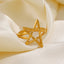 18K Gold Plated Stainless Steel Pentagram Adjustable Open Ring