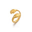 18K Gold Plated Stainless Steel Adjustable Open Palm Hug Ring for Women