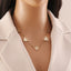 18K Gold Plated Floral Shell Glass Double Layer Necklace with Star and Moon Charm