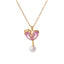 304 Stainless Steel Heart Pendant Necklace with Zirconia and Pearl