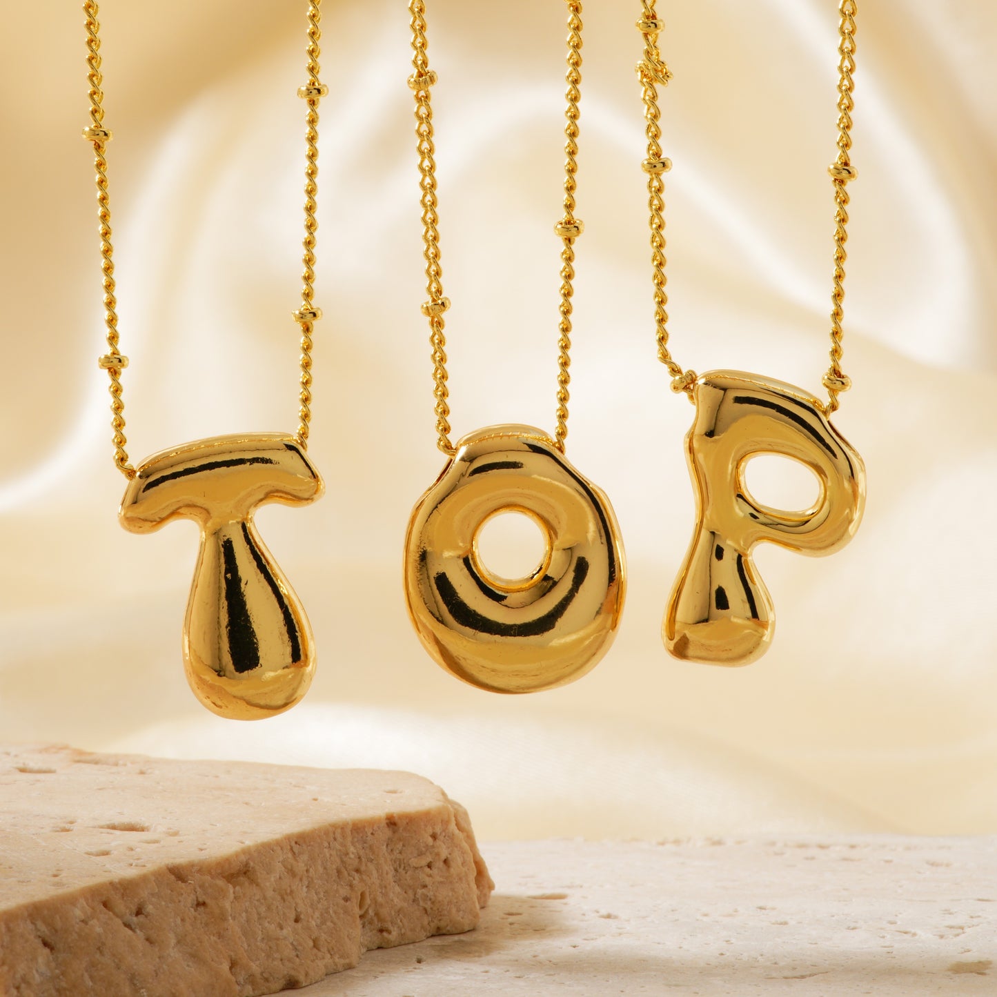 304 Stainless Steel Gold Plated Alphabet Pendant Necklace