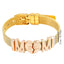 304 Stainless Steel Gold Plated Heart Shape Letter Bangle Bracelet