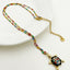 304 Stainless Steel Gold Plated Colorful Enamel Tortoise Zircon Pendant Necklace