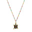 304 Stainless Steel Gold Plated Colorful Enamel Tortoise Zircon Pendant Necklace