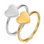 304 Stainless Steel Gold Plated Heart Ring with Custom Engraving Option