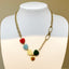 304 Stainless Steel 14K Gold Plated Heart Pendant Necklace with Colorful Acrylic Accents