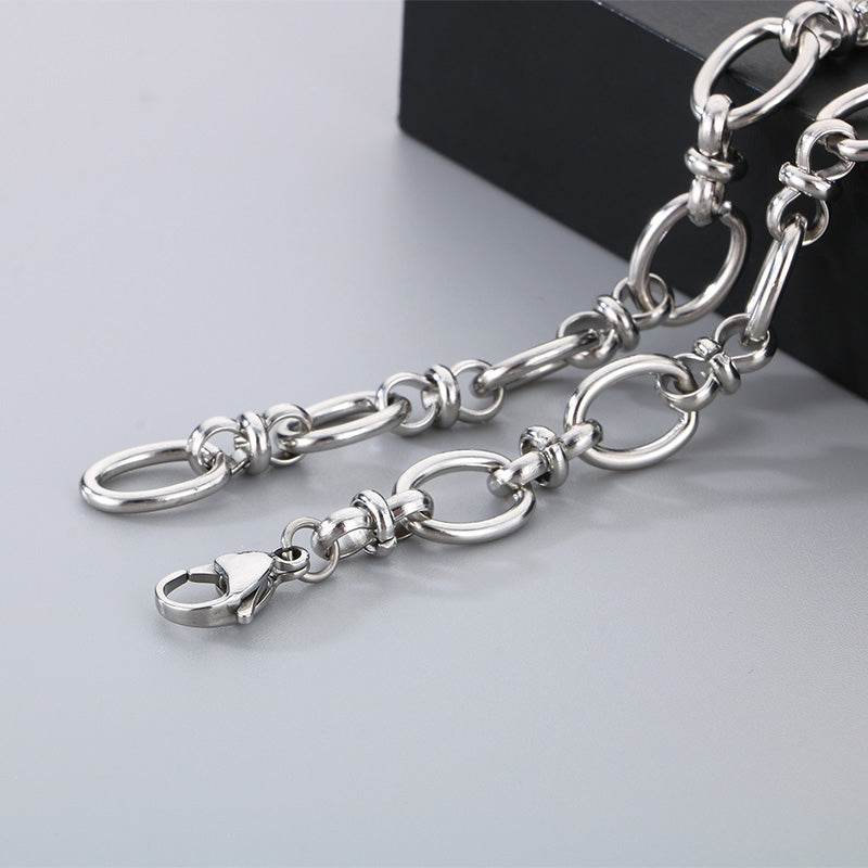 304 Stainless Steel Knot Design Necklace and Bracelet Set