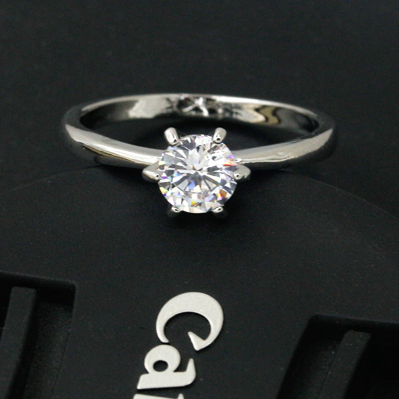 New Fashion Elegant Silver Plated Zircon Ring