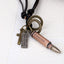 Vintage Bullet Pendant Leather Necklace for Men