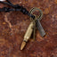 Vintage Bullet Pendant Leather Necklace for Men