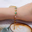 Gold Plated Geometric & Bohemian Devil's Eye Stainless Steel Bracelet