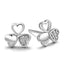 Fashion Heart Shape Alloy Inlay Zircon Ear Studs