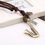 Vintage Cowhide Rope Alloy Musical Instrument Necklace Sweater Chain Long Fashion Jewelry