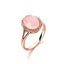 Alloy Minimalist Geometric Rose Quartz Ring