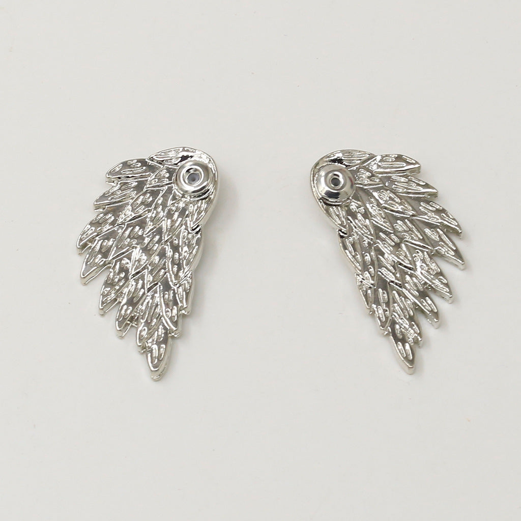 Retro Angel Wings Diamond Alloy Earrings