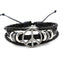 Hip-hop Retro Geometric PU Leather Peace Symbol Unisex Bracelet