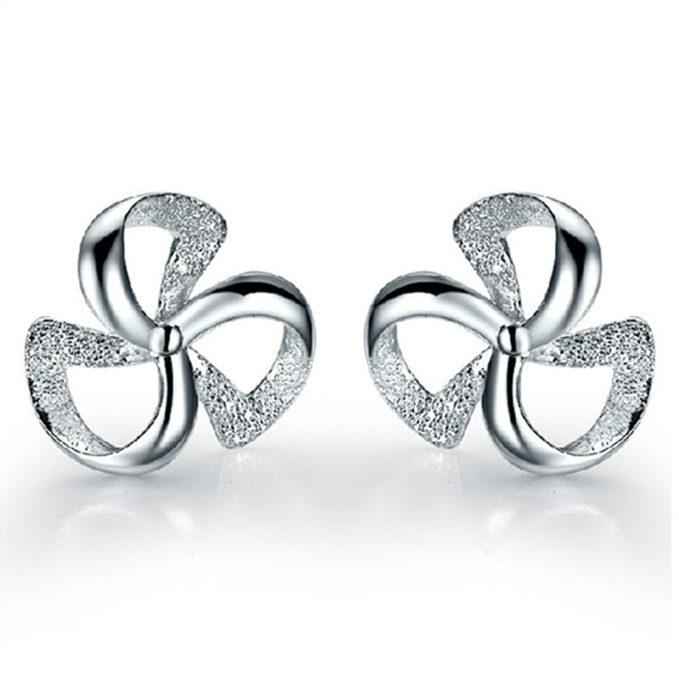 Fashion Heart Shape Alloy Inlay Zircon Ear Studs