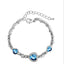 Shiny Heart Crystal Women's Bracelet - Korean Style Ocean Heart Design