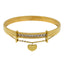 18K Gold Plated Heart Rhinestone Bangle and Diamond Inlaid Bracelet Set