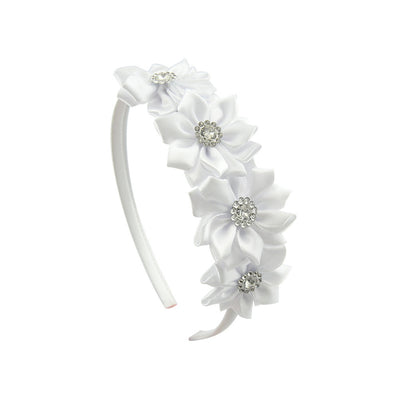 Children's Handmade Diamond-Studded Polygonal Flower Headband Set of 4