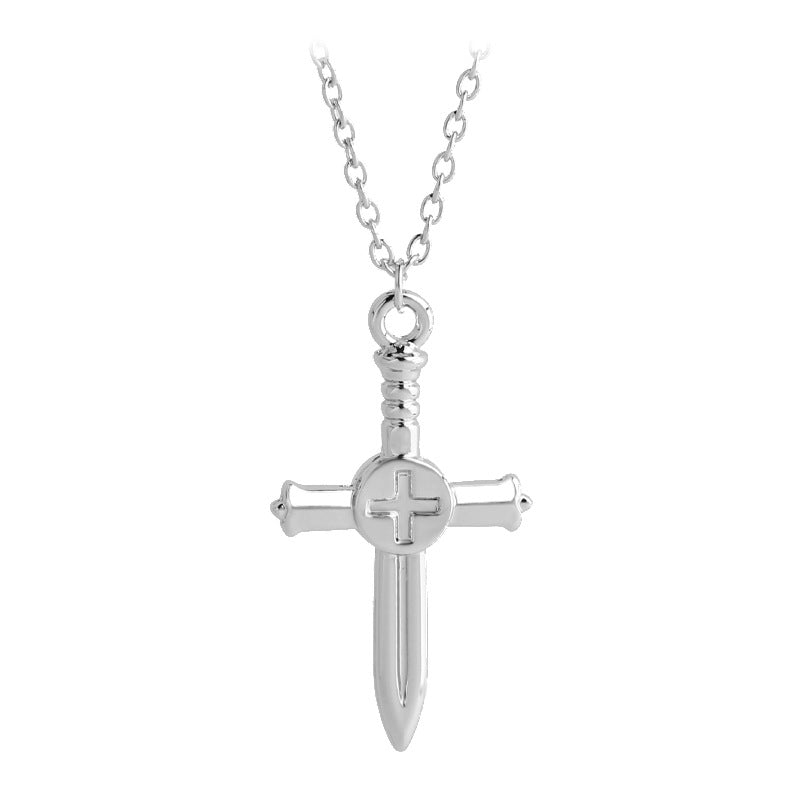 New Fashion Creative Cross Sword Pendant Necklace