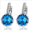 Silver-plated Crystal Sunflower Zircon Earrings