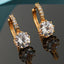 Silver-plated Crystal Sunflower Zircon Earrings