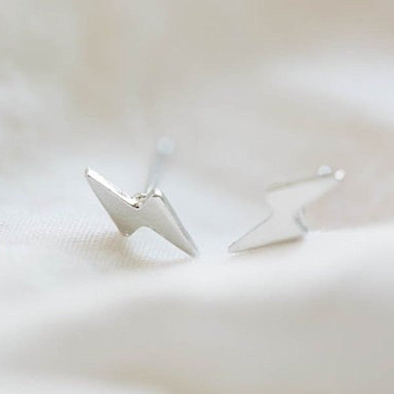 Eco-Friendly Lightning Bolt Alloy Stud Earrings - European & American Style