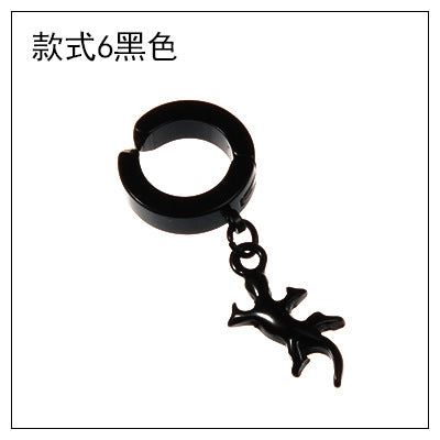 Fashion Cross Pendant Titanium Steel Ear Clips