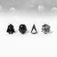 4 Piece Set Hip-Hop Punk Geometric Zircon Alien Warrior Copper Ear Studs