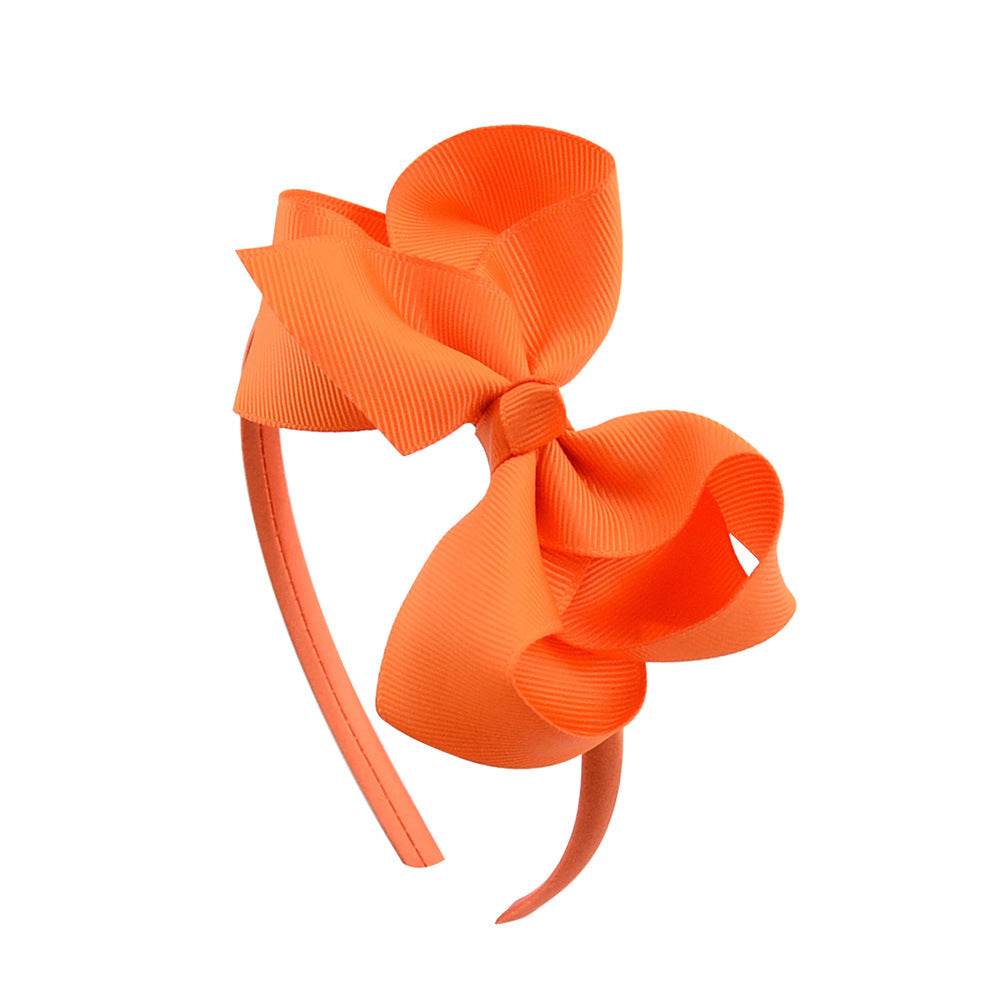 European and American Children's Flower Bow Headband Hair Accessories - 4 Inch Handmade Design