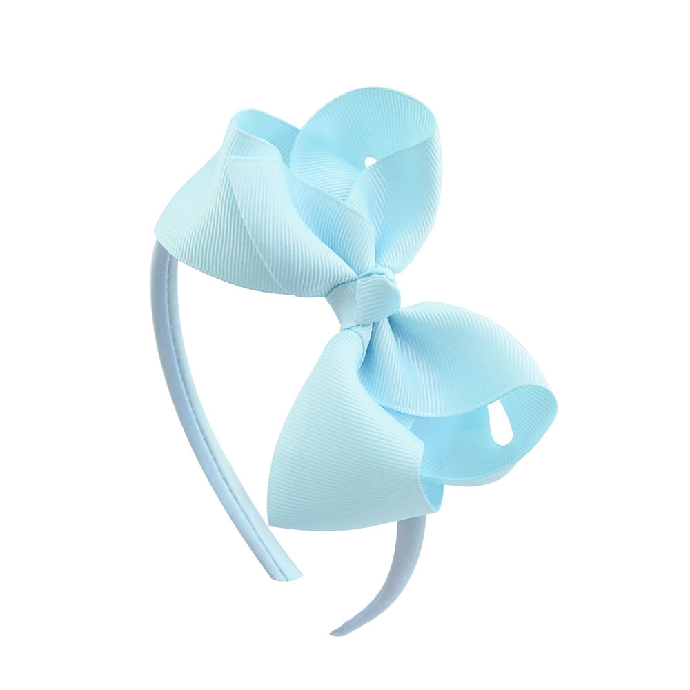 European and American Children's Flower Bow Headband Hair Accessories - 4 Inch Handmade Design