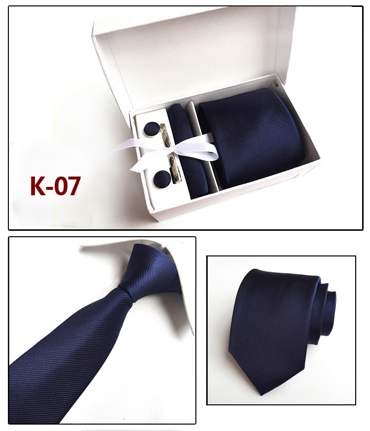 Men's 6-Piece Tie Set with Pocket Square and Clip Gift Box